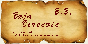 Baja Birčević vizit kartica